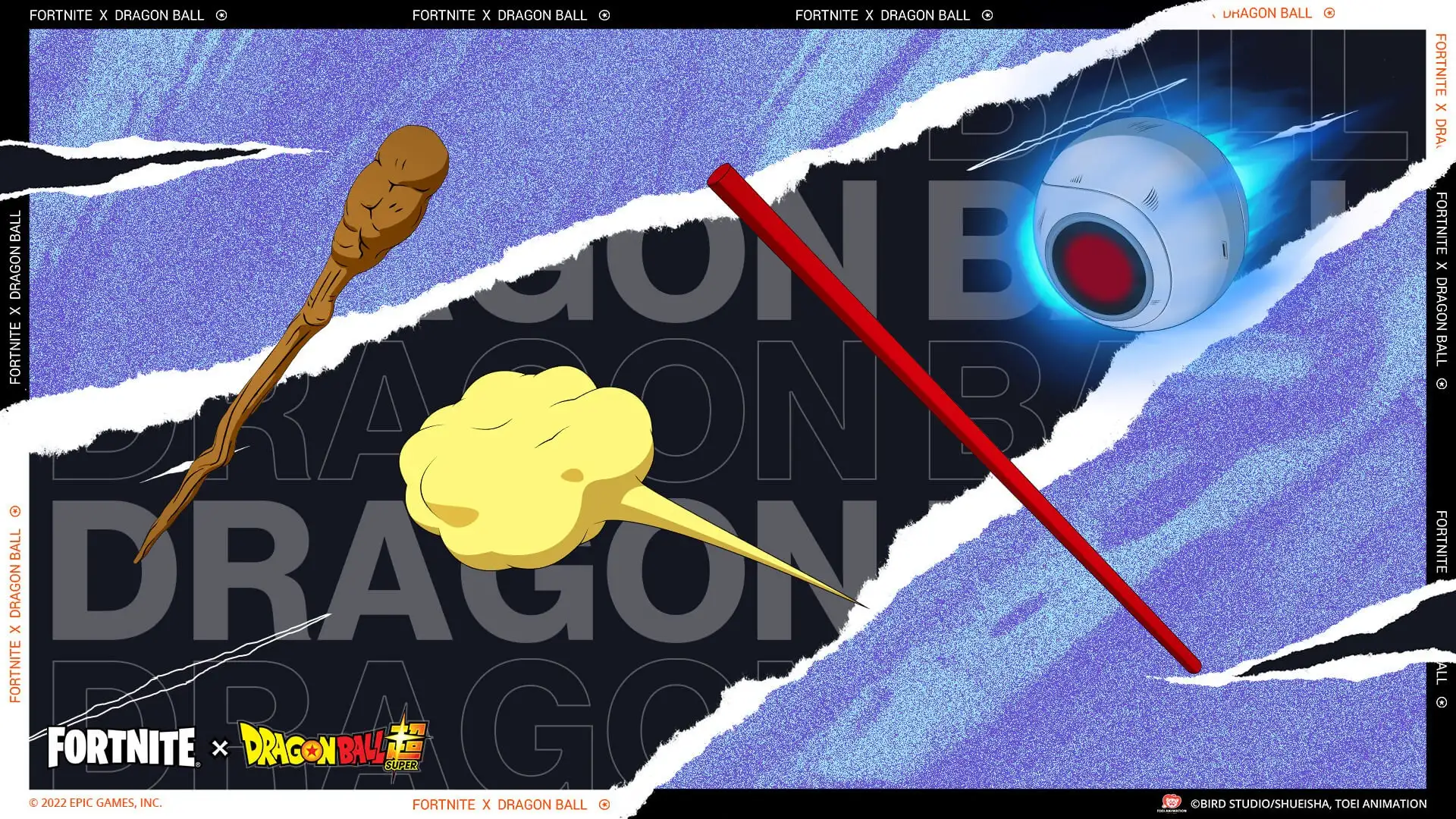 Objets bâton de Kamesennin (Tortue Géniale), Nilbus Cloud (Nuage Magique) de Son Goku, Space Pod Glider (Capsules des ennemis venant envahir les planètes avec) et le Power Pole Pickaxe (Bâton Magique) offert par le grand-père de Son Goku lorsqu'il était petit.