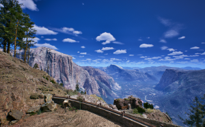 Panorama avec vue sur la vallée du Yosemite : bluffant...