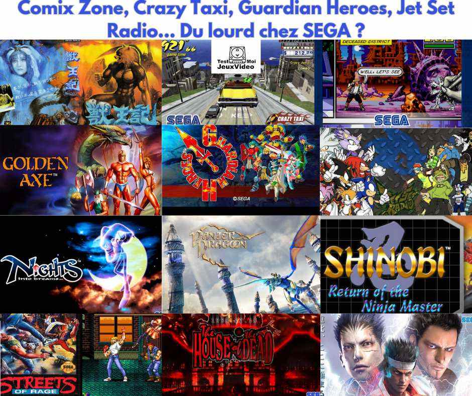 Comix Zone, Crazy Taxi, Guardian Heroes, Jet Set Radio… Du lourd chez SEGA ?